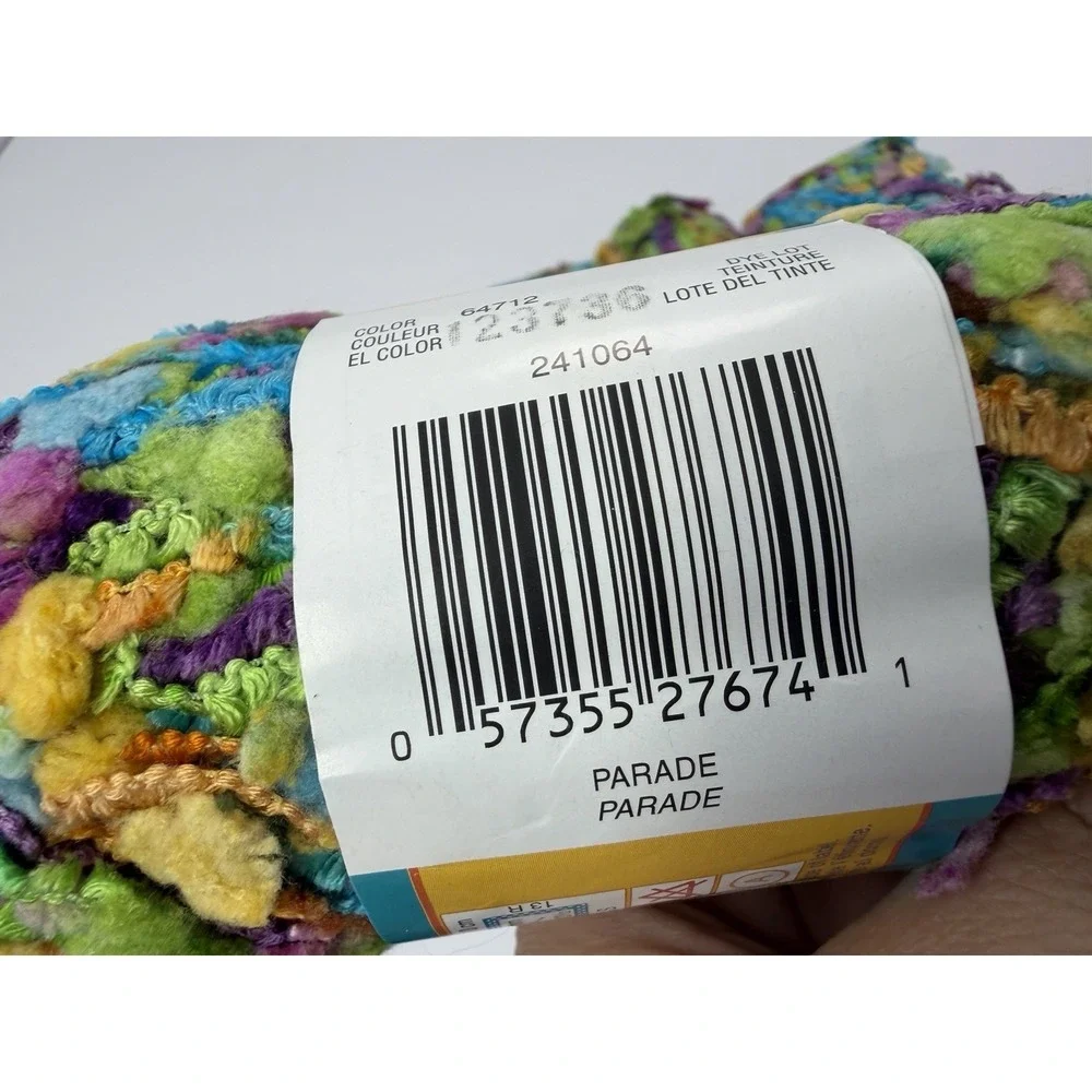 Patons Ci Ci Yarn Lot 4 Super Bulky Pom Pom Novelty Multicolor Parade